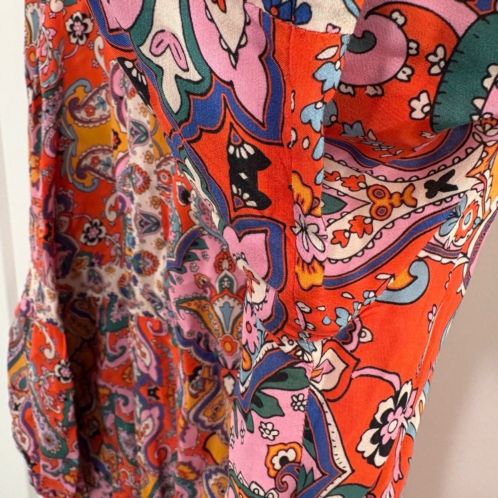 Shoshanna Paisley Floral Peasant Top Size Medium - Picture 7 of 15